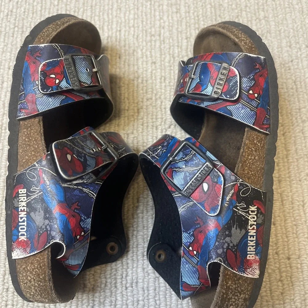 Birkenstock Kids 12-1** Marvel Spiderman Action Sandals Straps Blue Red
